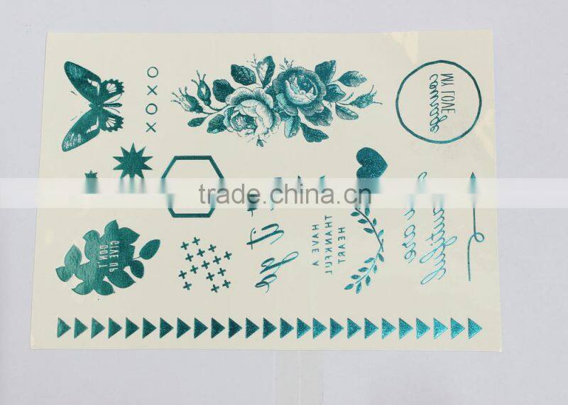 Mixed Gold Sliver Temporary Metal Decorative Entertainment Temporary Tattoo Stickers