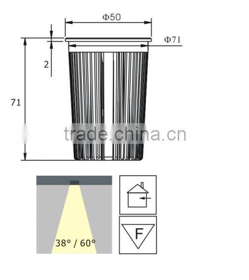 2016 220V AC 9W 550lm Sharp/Edison COB dimmable LED spotlight