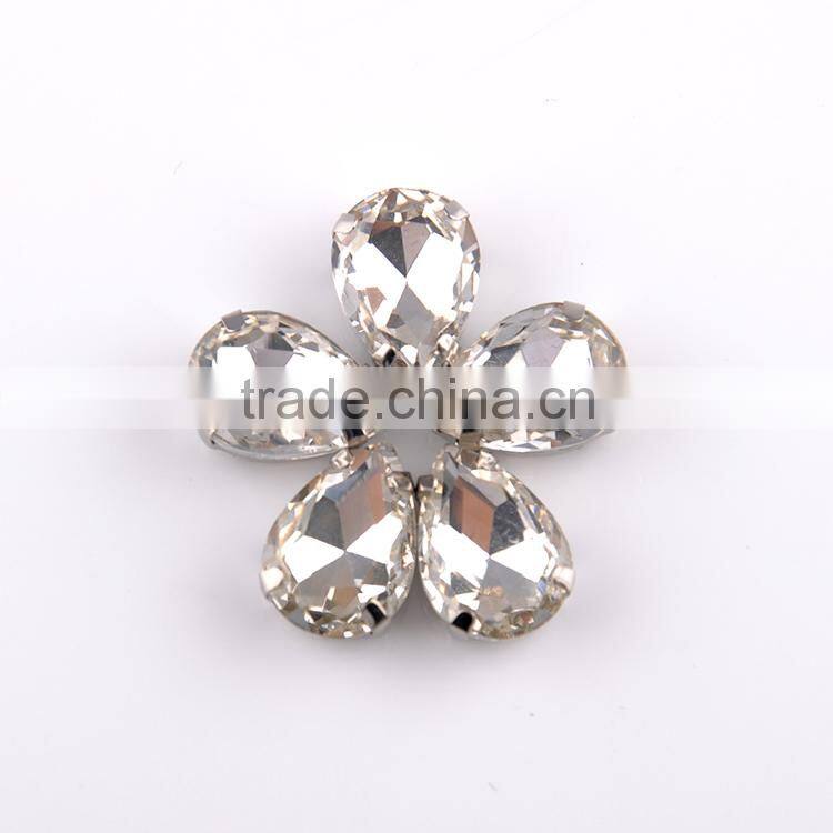 Teardrop rinestone crystal beads sew on rhinestone claw setting crystals