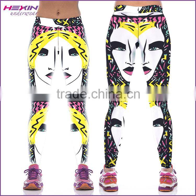 Free shipping womens printed shiny 3d leggings