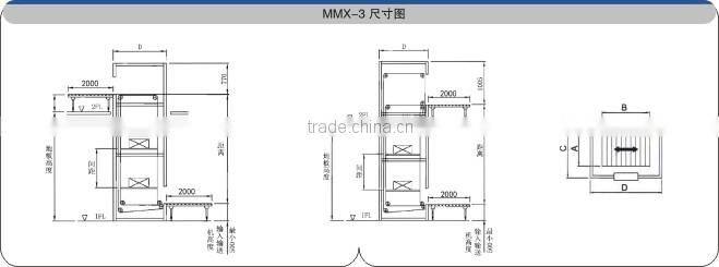 Factory customized vertical automated cargo box lift conveyor system