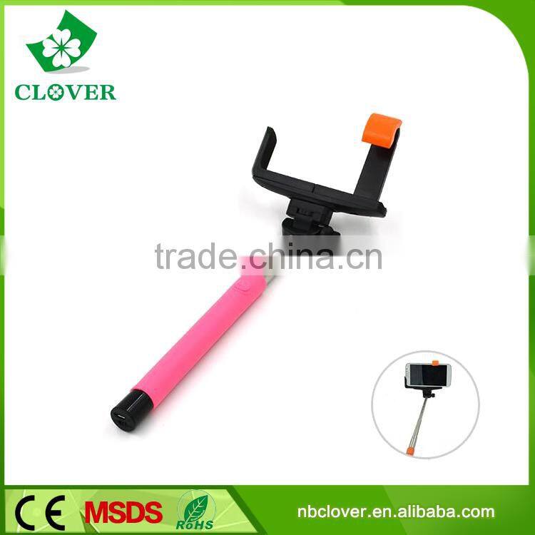 Hot colorful wireless monopod selfie stick with bluetooth remote shutter