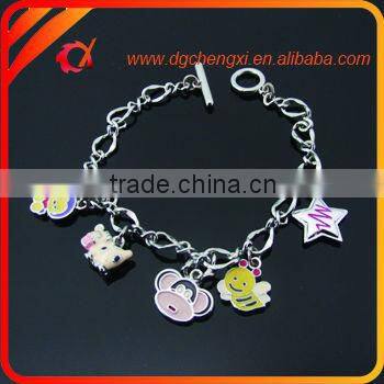 Link Bracelet with Fashion Moon & Heart Shaped Charms