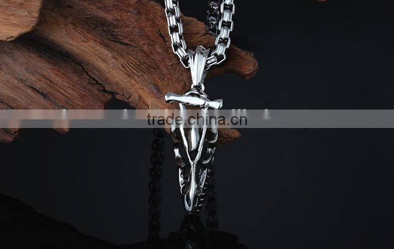 KSTONE 316L Stainless Steel Dinosaur Shape Rock Punk Skull Pendants
