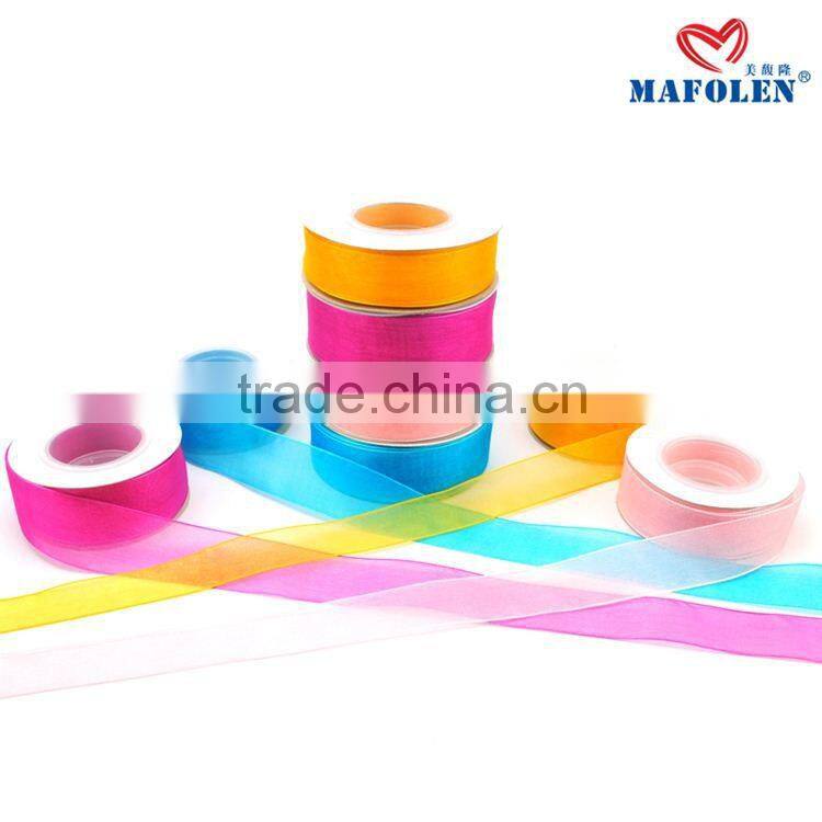 2016 New Arrival hot sale 100% nylon organza/sheer ribbon