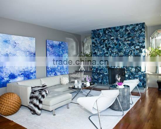 China Wholesale Grade A Ocean Blue Semi Precious Gemstone Agate Stone Slabs