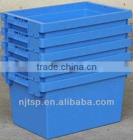 Turnover plastic container with lids