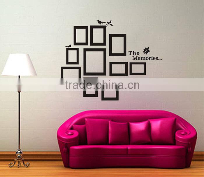 Lovely Home decor Black DIY photo word wall stickers