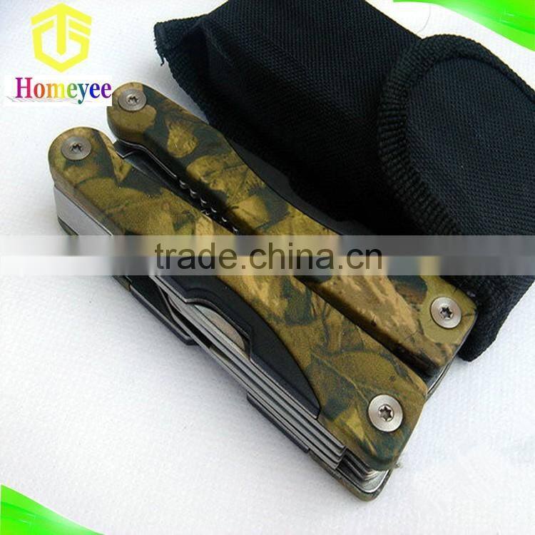 Outdoor popular Aluminium anodized and camouflage handle multi pliers