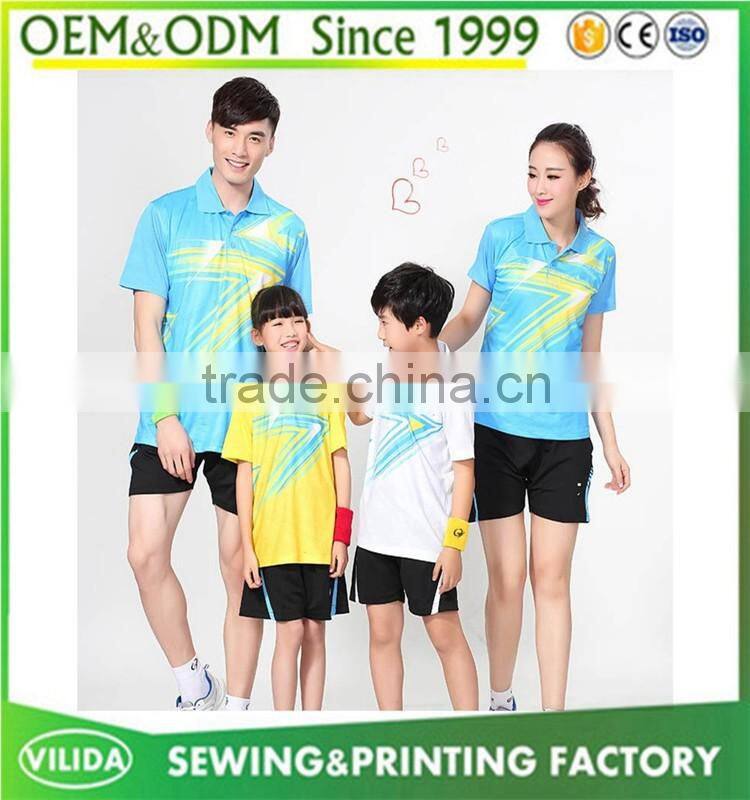 Custom High Qulity Badminton Sport Tracksuit family Badminton uniform