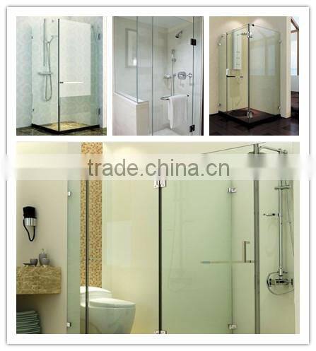90 degree square glass clamp glass frameless hinged shower screens