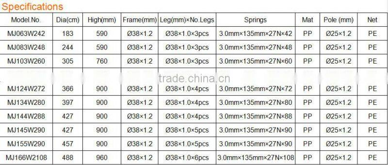 10FT cheap trapoline with 4 legs