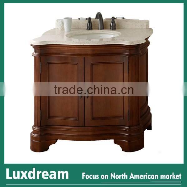 Espresso painting wooden bath cabinet with single sink bathroom vanity