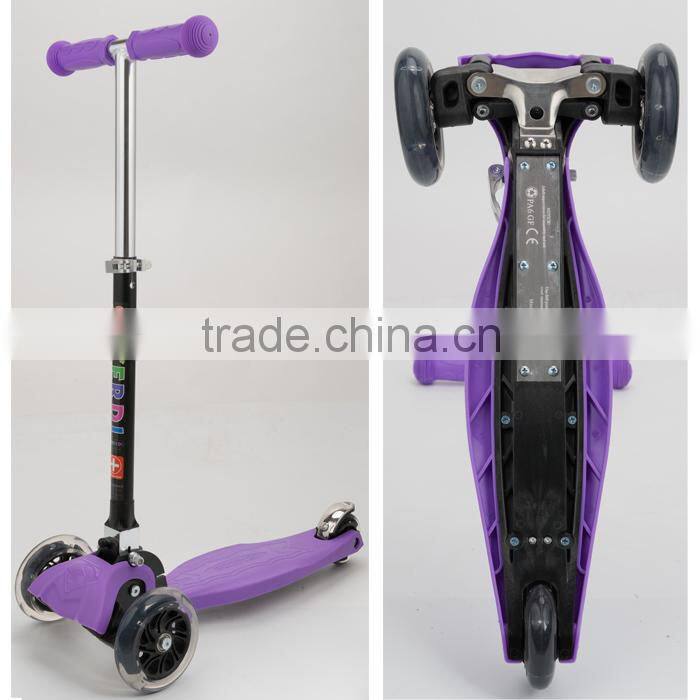 2015 new CE EN71 mini maxi folding 120/80mm 3 PU wheel children scooter