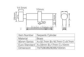 euro profile brass lock cylinder