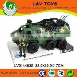 Hot-selling plastic toys 2015 friction military vehicle tank toy