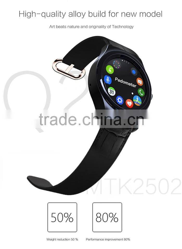 Latest Waterproof Smartwatch Q2 BT4.0 Smart Watch Siri Alarm MTK2502 Heart Rate Monitor Sports Wristband Watch