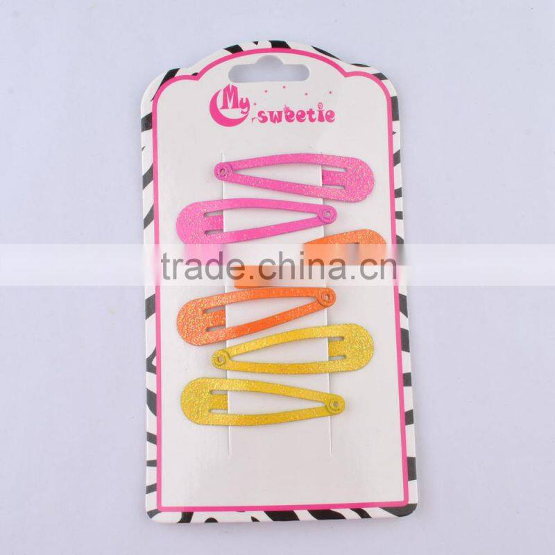 Christmas gift Fashion Metal Glitter Hair Clips Channel