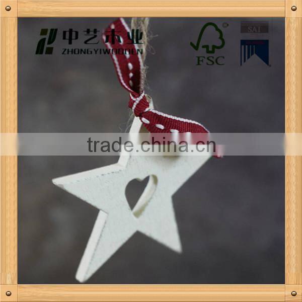 Laser cutting white painted small recycled wooden Christmas tree crafts