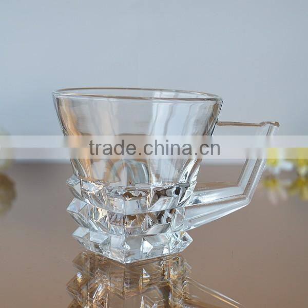 Popular glass coffee mug with handle