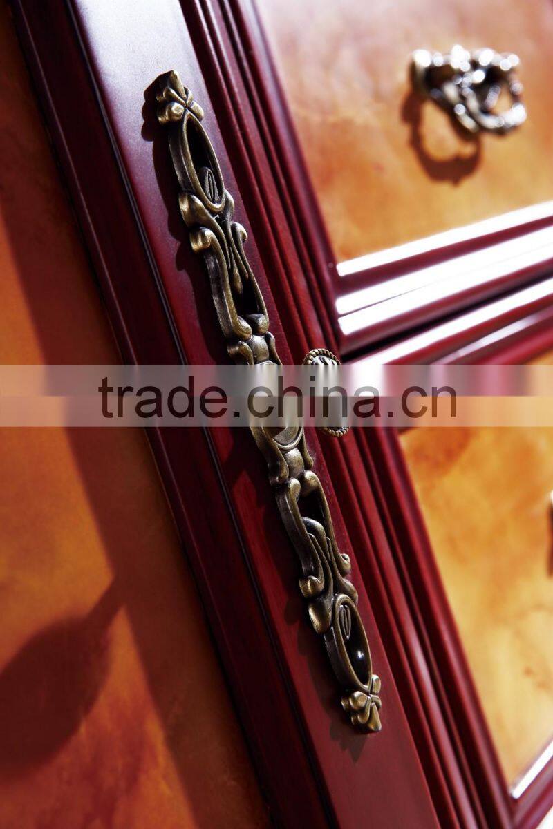 Luxury royal living room furniture classic solid wood bathroom vanity kit with basin sink and faucet WTS802