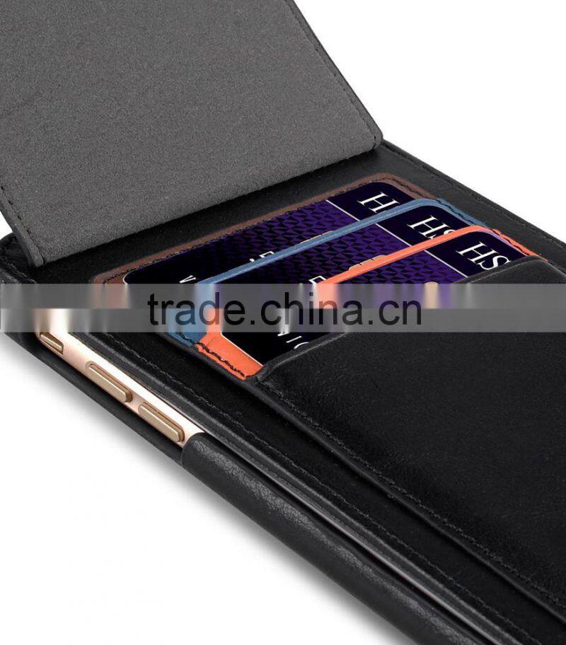 Newly Flip Cover card phone case Black PU Leather Case for Apple iPhone 7 Plus(5.5")