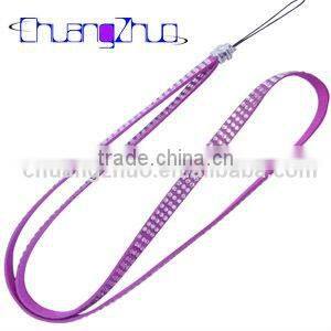New Style Crystal Phone Leather Lanyard Strap