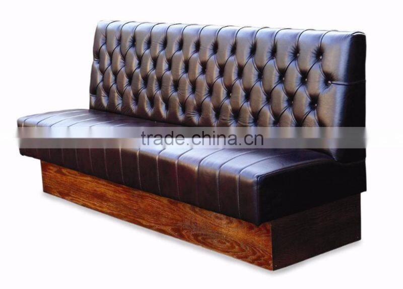 Hot sale button tufted restaurant booths leather sofa seating design