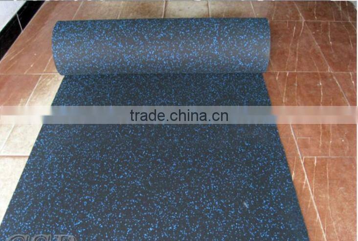 black rubber floor with colorful star