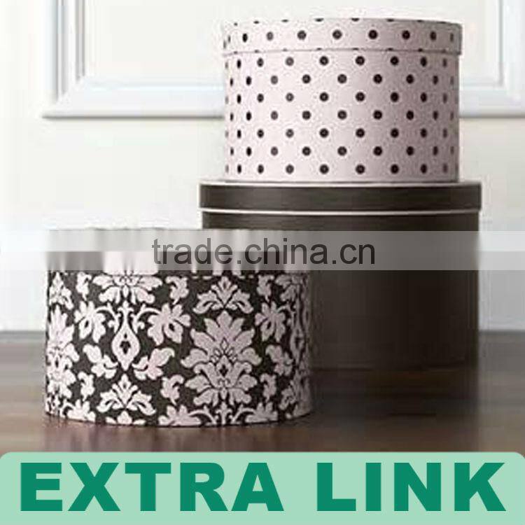 New Design Handmade Recycle Customized round hat boxes with lids