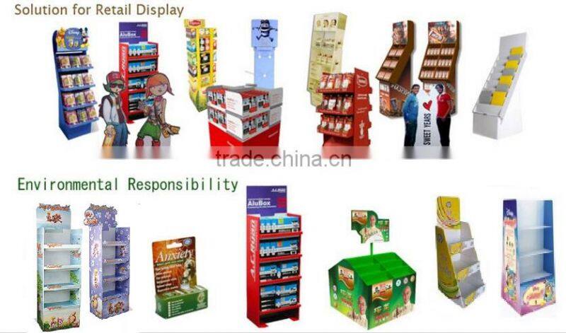 Custom free standing metal supermarket snacks display shelf