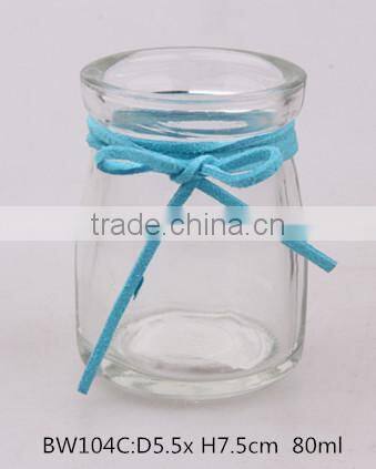 80ml mini glass milk bottle with plastic lid