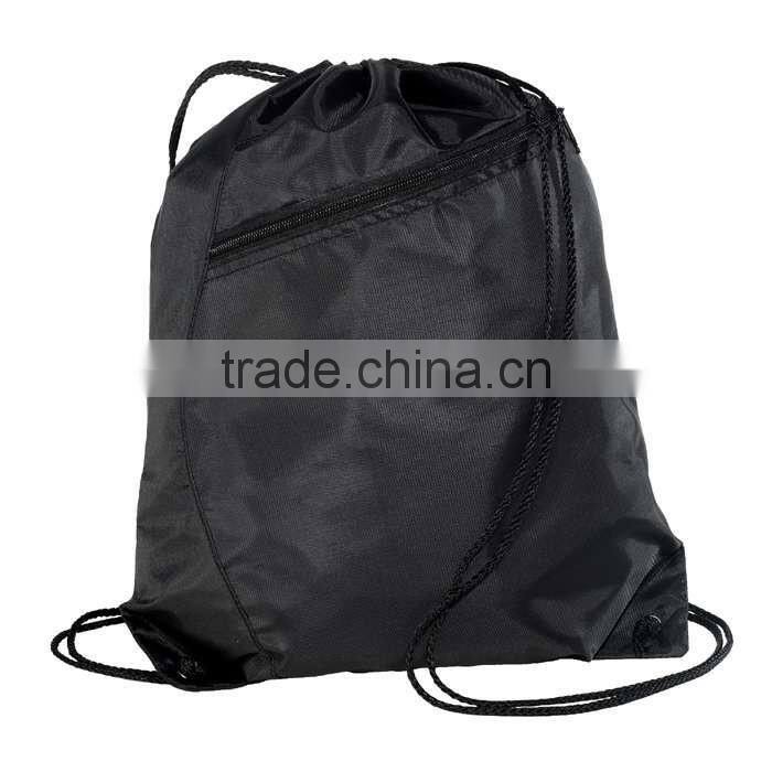 210D Polyester Colorblock Drawstring Backpack