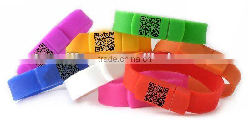Silicone bracelet USB flash drive with engraved coustom logo