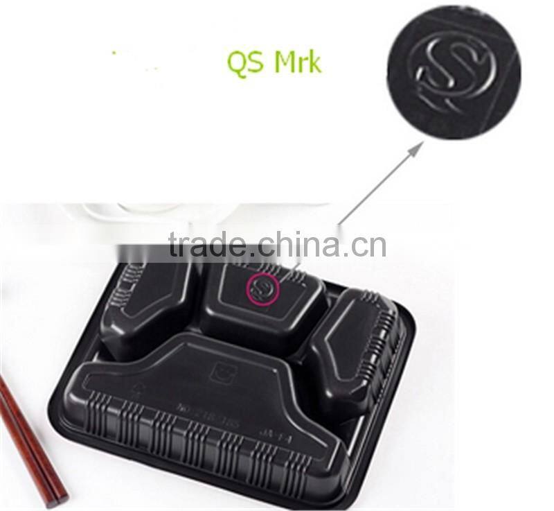 Red color Disposable food containers wholesale takeaway microwave PP food container 4-compartment box