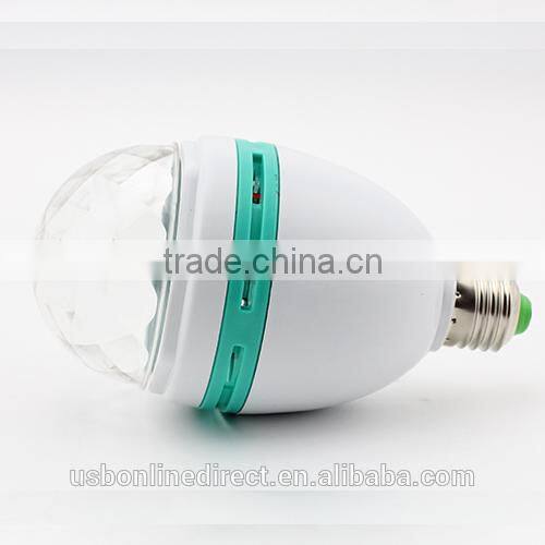Fashionable 3W E27 RGB led crystal magic ball light Led Rotating Lamp