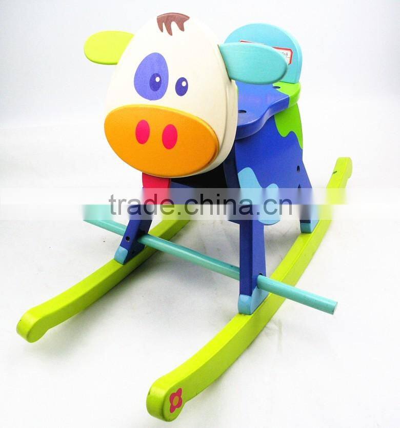Wooden rocking horse toy customized factory