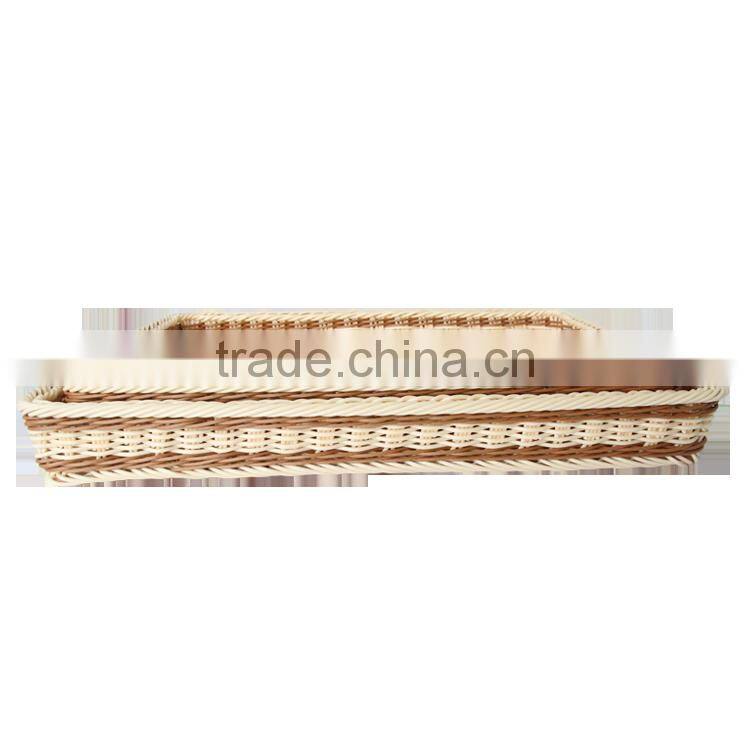 Supermarket equipment wicker plastic bread tray rattan fruit display basket