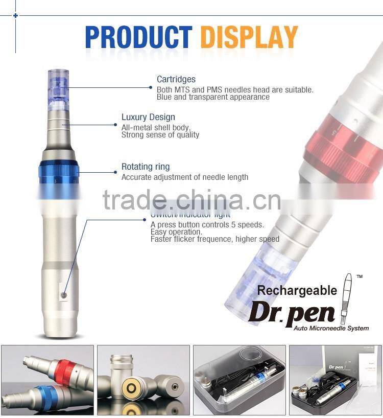 2017 Newest rechargeable microneedle nano Dr.pen with replaceable needle cartridge Ultima A6 Electric Dermapen