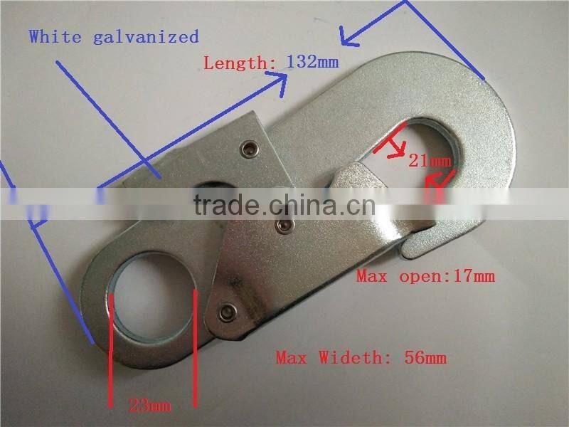 safety lanyard with double self locking galvanized snap hook