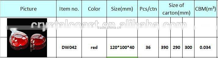 red clear glass heart shaped ornaments as gift for her girls wife