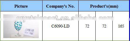 colored thick wine glass goblet with blue dots and trumpet-shaped base,decoration goblet