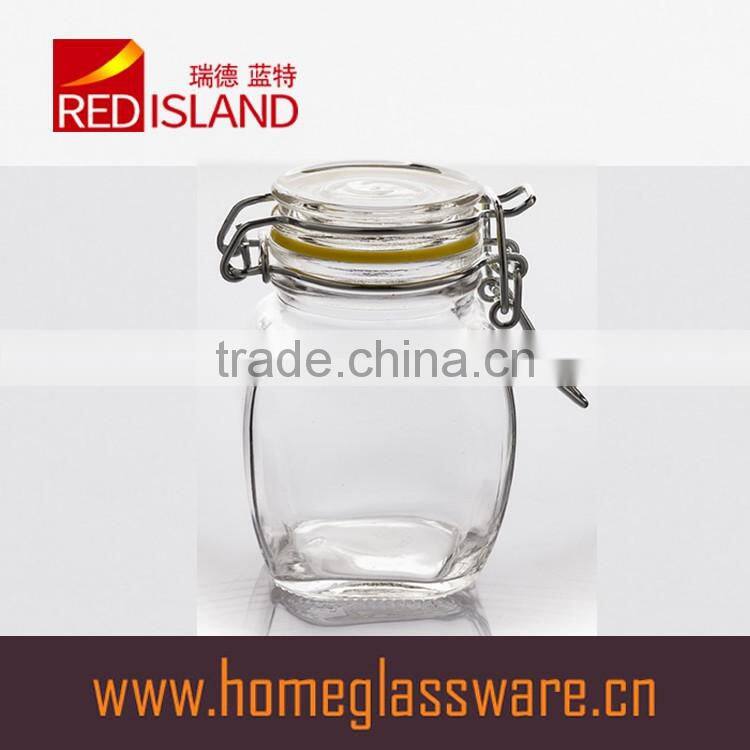 40ml clear glass storage jar with clip top