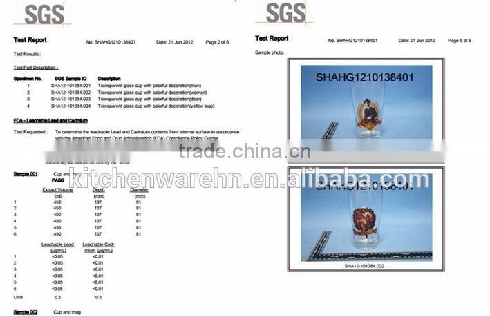 Lead-free high transparent drinking water glass cup