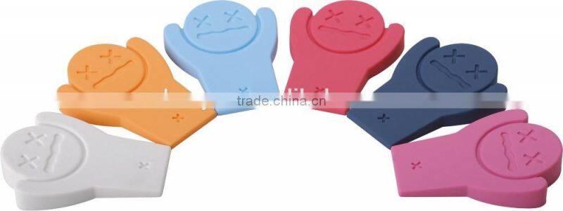 6 Pieces Different Colour Funny Rubber Sliding Door Stopper