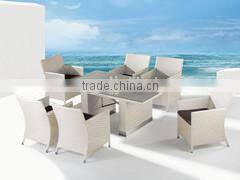 2017 Sigma UV resistant all weather ultra modern pe rattan cheap glass dining table