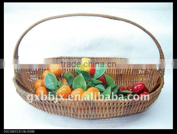 Egg shaped awn iron frame storage shopping basket