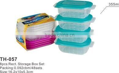 6pcs rectangular Storage Box Set,plastic rectangular box, food container with lid
