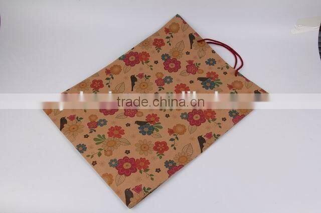 Printed Foldable Gift Bag / Retro Look Shopping Paper Bag