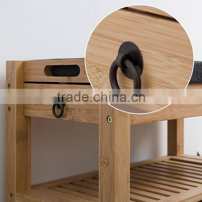 bamboo Shoe Storage natural bamboo shoes rack with tatami shoe bench with drawer organizers